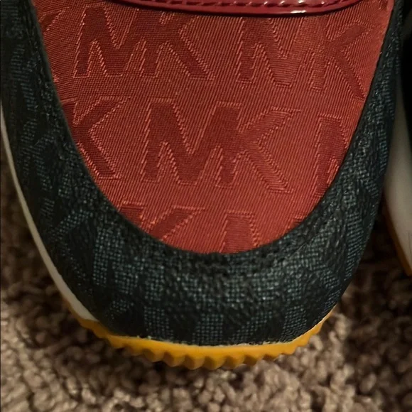 Michael Kors Red and Black Sneakers with Yellow Accents - Picture 10 of 10